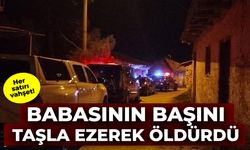 Her satırı vahşet! Babasını başını taşla ezerek öldürdü