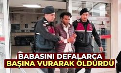 Babasını defalarca başına vurarak öldürdü!