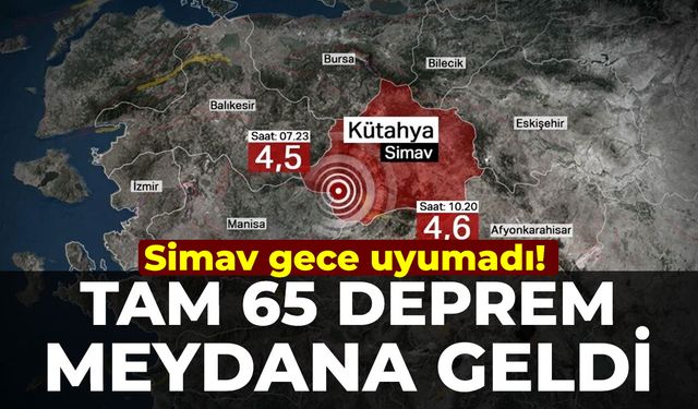 Simav gece uyumadı! Tam 65 deprem meydana geldi