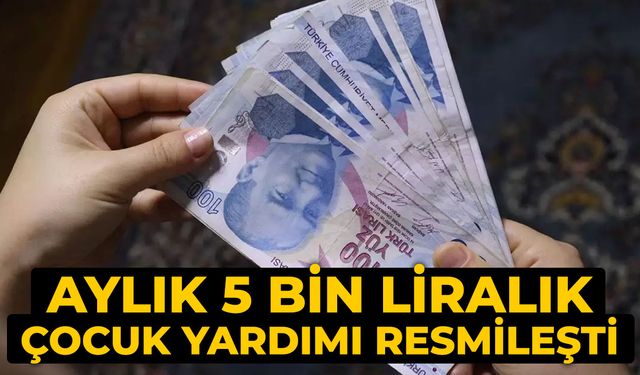 Aylık 5 bin liralık çocuk yardımı resmileşti