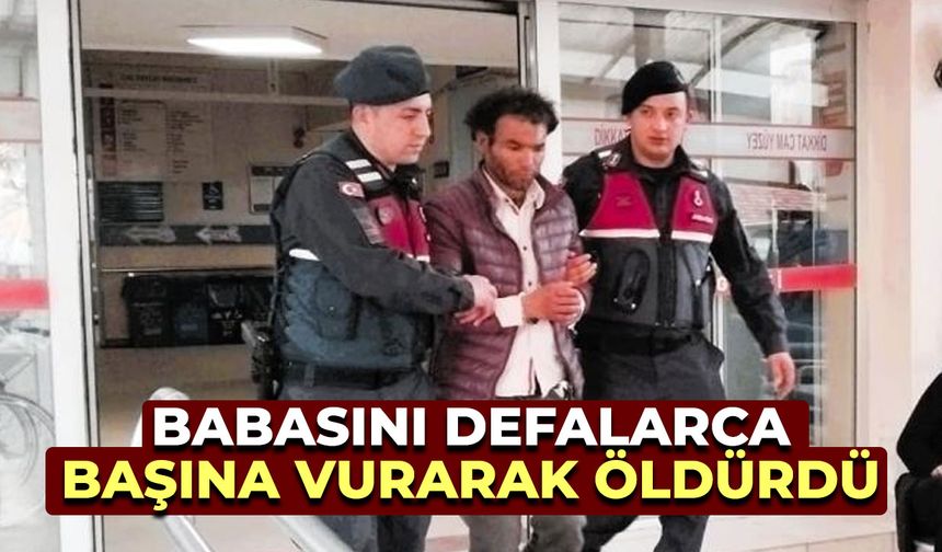 Babasını defalarca başına vurarak öldürdü!