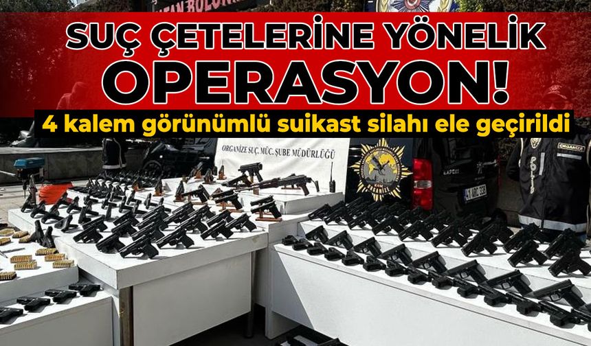 Suç çetelerine operasyon: 4 kalem görünümlü suikast silahı ele geçirildi