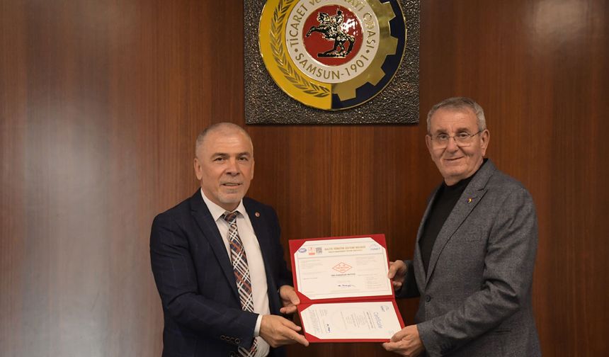 Samsun TSO, TSE kalite belgesini tekrar tescilledi